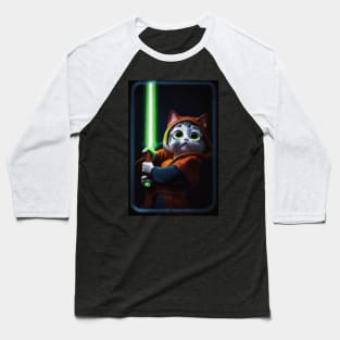 Fun Cat Print ~ AI Art ~ Fantasy Cat ~ Sci-fi Cat ~ Cats with Lightsabers Baseball T-Shirt